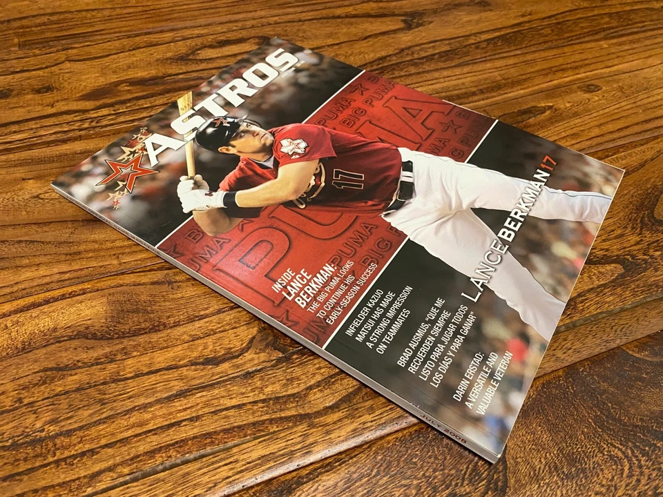 July 2008 Houston Astros Game Day Program Stadium Only Lance Berkman Big Puma - Image 2 of 3
