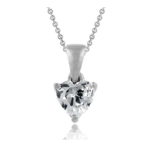 Collier En Argent 925 Avec Saphir Synthétique Blanc Carré - Longueur 45,7 Cm (18") - Marque Silverspeck - Neuf Sans Emballage