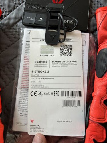 Dainese 4 Stroke 2 Leather Racing Motorcycle Gloves Size XL - Picture 3 of 5