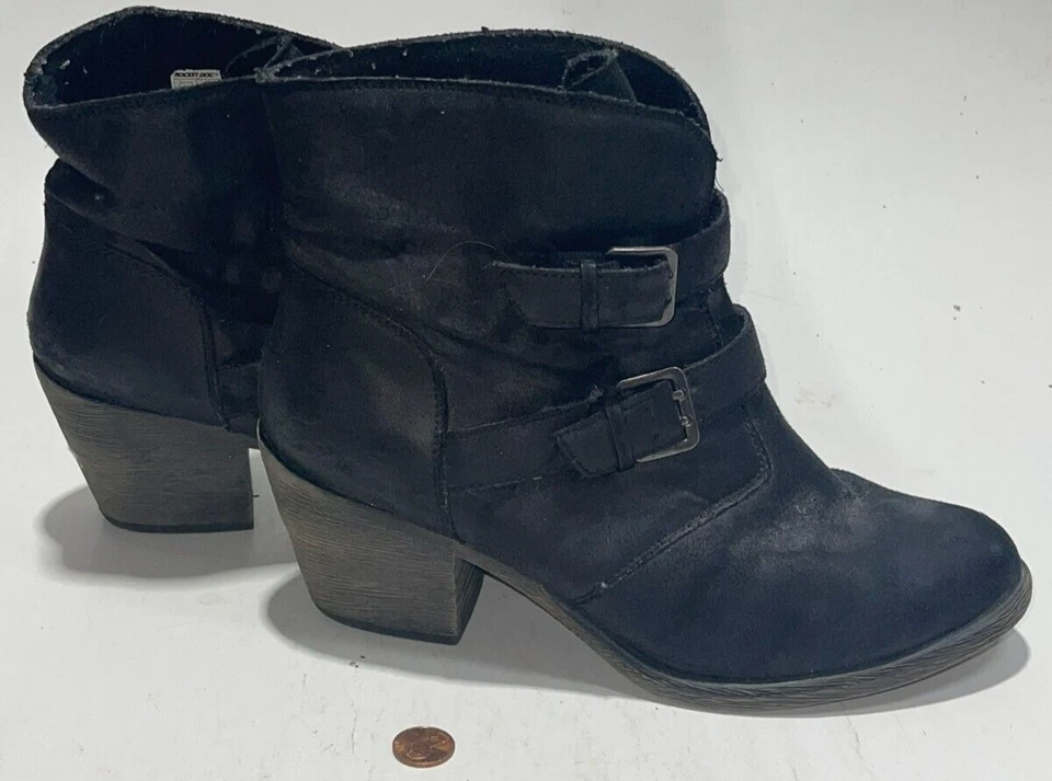 Botas clásicas retro boho con hebilla negra de gamuza Rocket Dog para mujer talla 9 M Foto 3 de 4