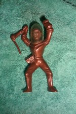 1950's Toy Spaceman Brown Figure with Plastic Helmet 4"