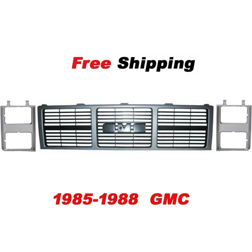 New Front Grill & Head Light Door GMC C1500 PICKUP JIMMY Fits 1985-1988 Set of 3 Foto 2 de 4