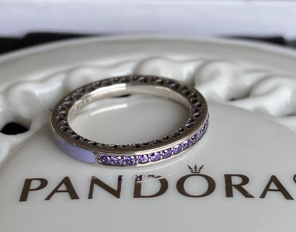 Authentic Pandora Purple Radiant Hearts Of Pandora Ring 191011ACZ