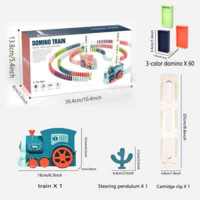 Electric Domino Train Car Sound &Light Automatic Laying Dominoes Brick toy Kids