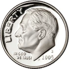 2005 S Roosevelt 90% Silver Dime DCAM GEM PROOF