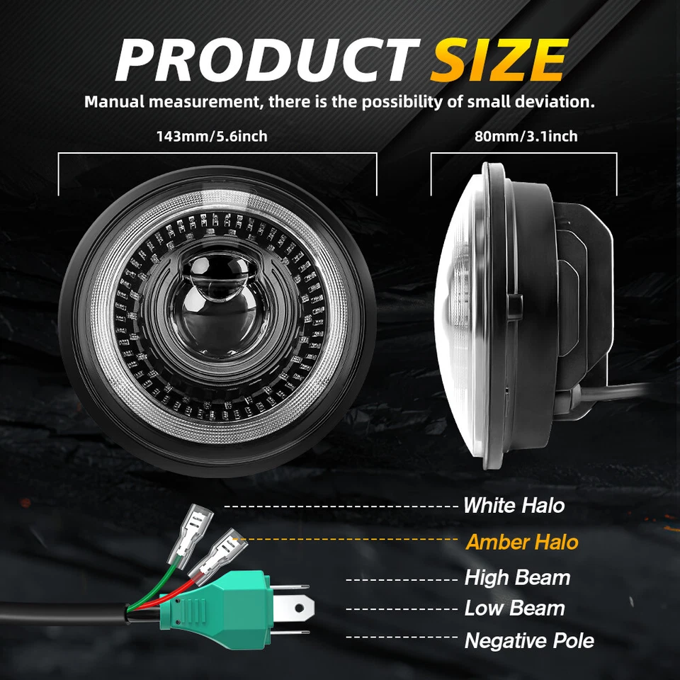 E-Geprüft 5,75 Zoll LED Scheinwerfer Start-up Halo für Harley Indian Triumph - Bild 3 von 4