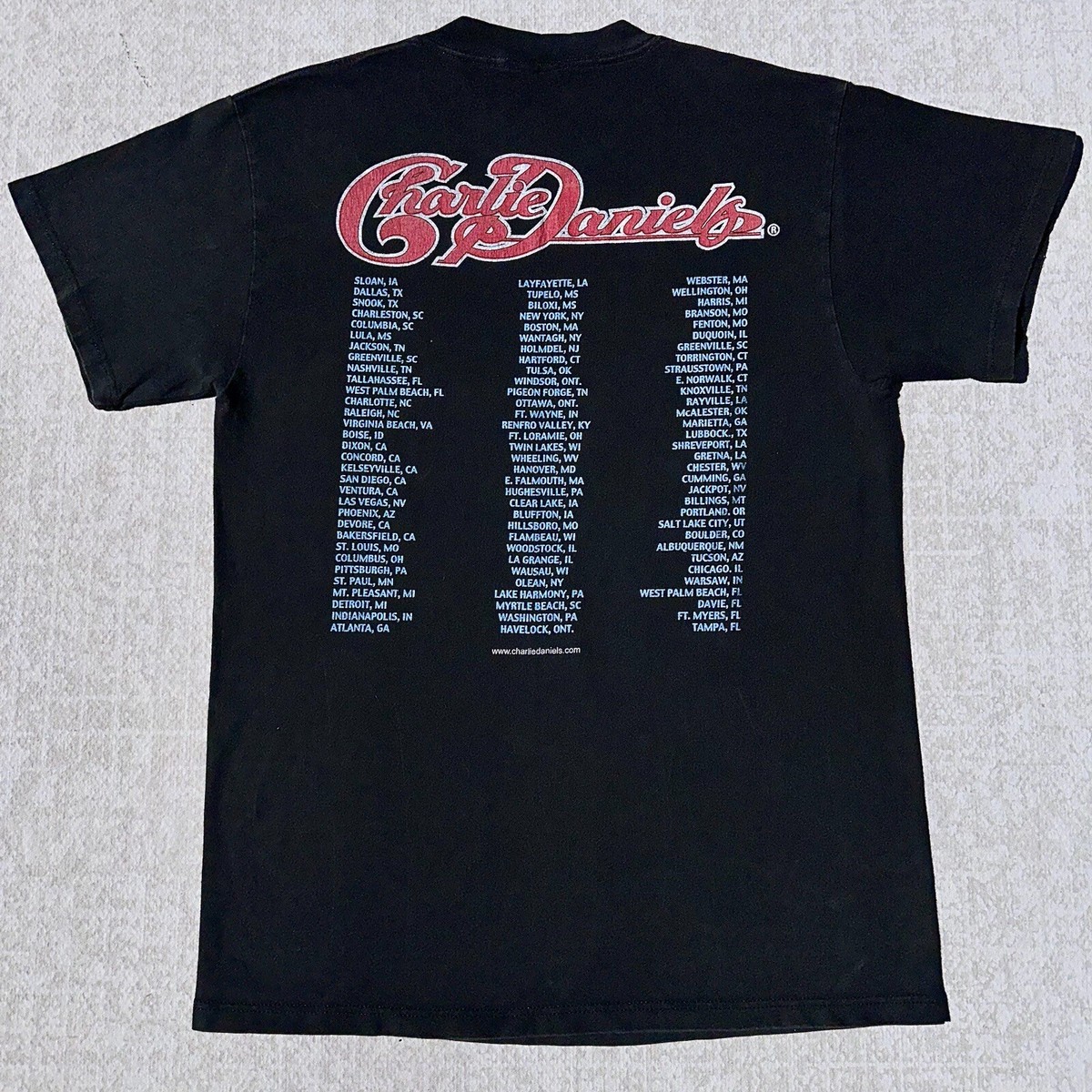 VTG 90s Charlie Daniels Tour Shirt Country Rock Band Tee Black 