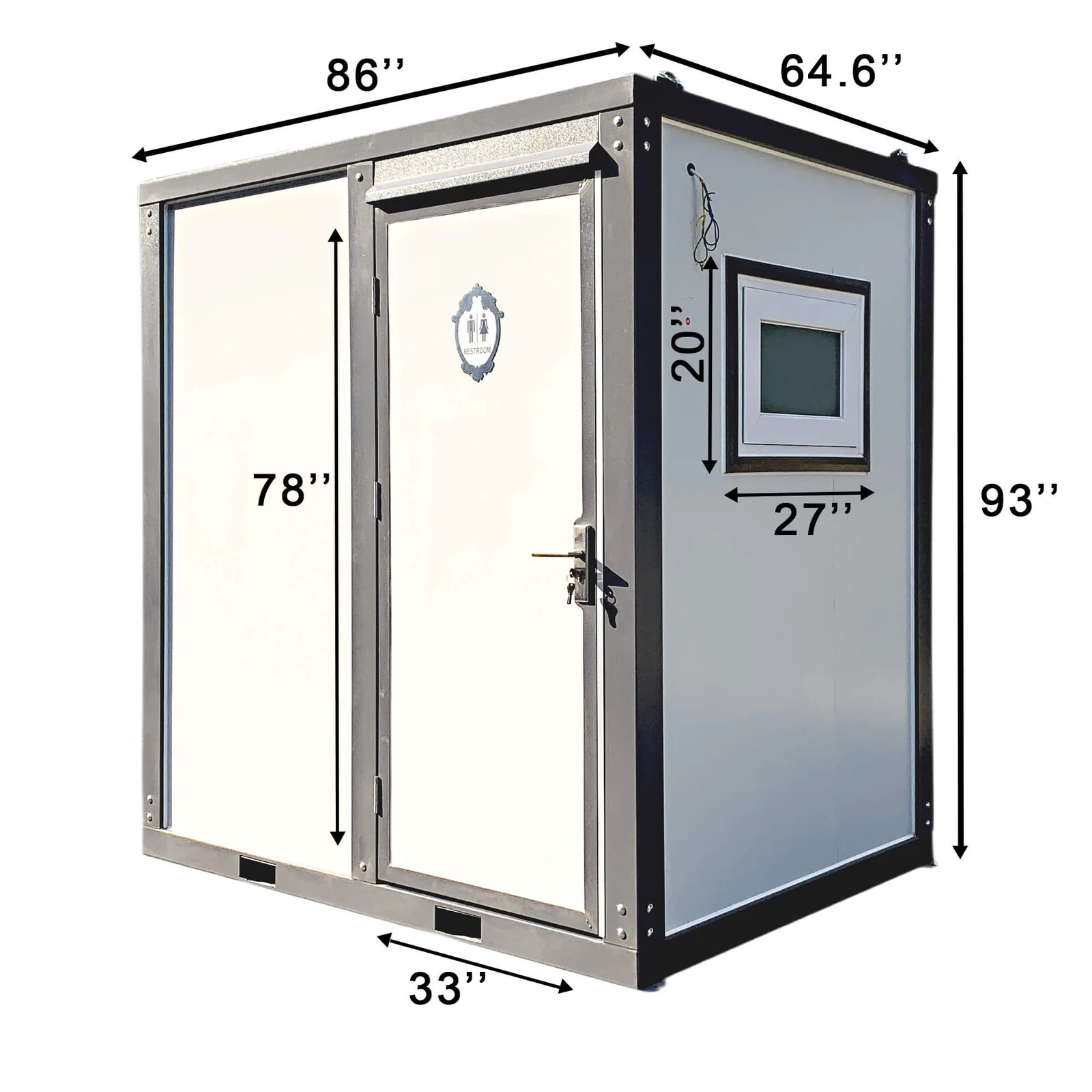 [AS-IS] Portable Restroom Mobile Toilet Bathroom w/Shower Sink Curtain ...