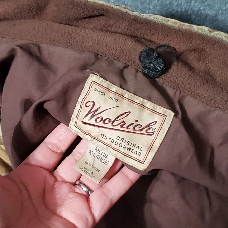 Chaqueta Camuflada Woolrich De Colección Para Hombres XL Advantage Humedales Con Capucha DEFECTOS Grunge Años 90 Foto 3 de 4