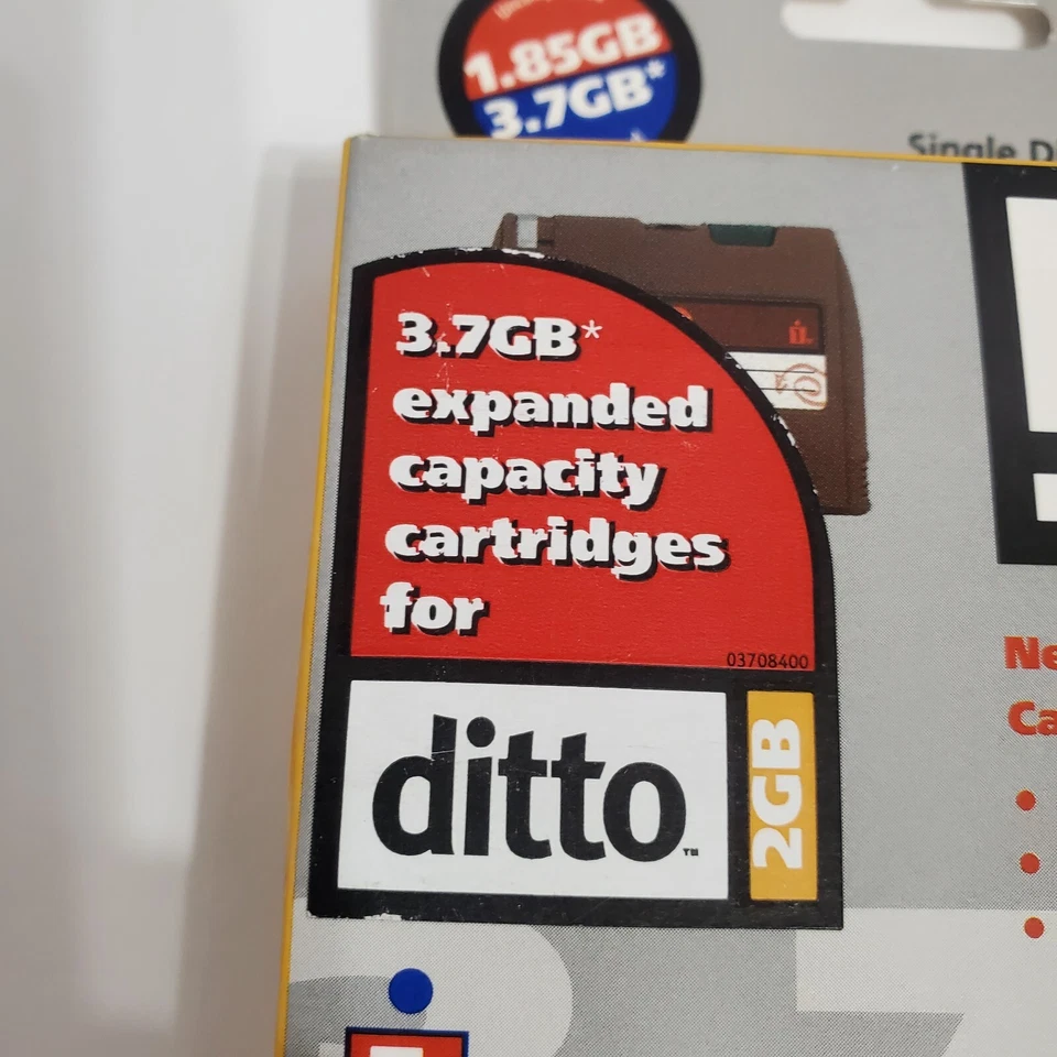 NOS Iomega 3.7GB Higher Capacity One Cartridge for Ditto 2GB Drives Vintage - Image 4 of 4
