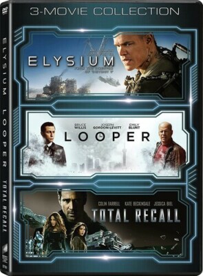 Elysium / Looper / Total Recall (DVD) 3 Movie Collection 2021 2012 Region 1 Neil