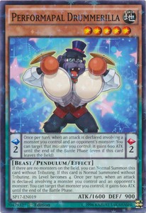 Performapal Drummerilla - SP17-EN019 - Starfoil Rare - 1st Edition x3 - Near Min