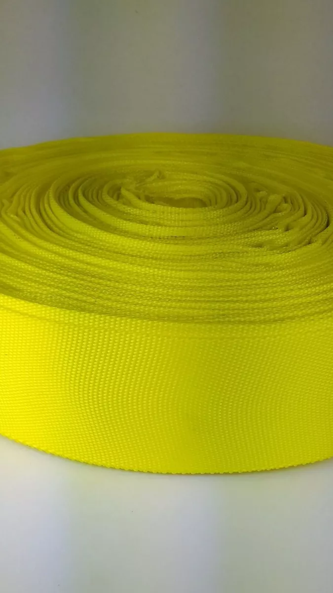 9 feet of 2.3 inch wide YELLOW tubular nylon polyester webbing eBay