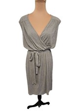 Women's Large Grey Knit Philosophy Faux Wrap Dress