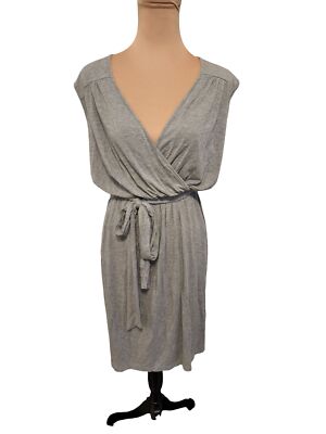 Women's Large Grey Knit Philosophy Faux Wrap Dress | eBay