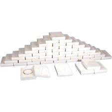50 White Cotton Jewelry Gift Boxes 5 3/8"