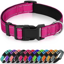 Reflective Dog Collar Soft Neoprene Padded Nylon Pet Collar with Quick-Releas...