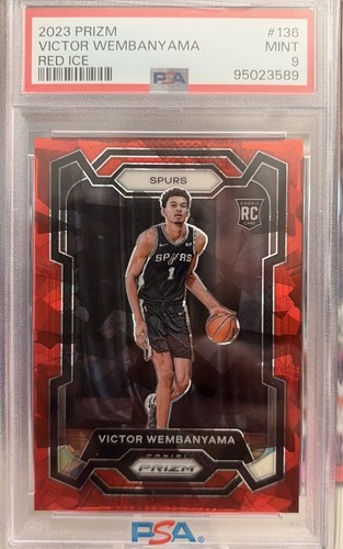2023 Prizm Victor Wembanyama Cracked Red Ice ROOKIE PSA 9 