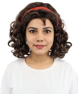 Frauen Animierte Figur 12'' Kurze Lockige Bob Perücke mit Rot für Halloween