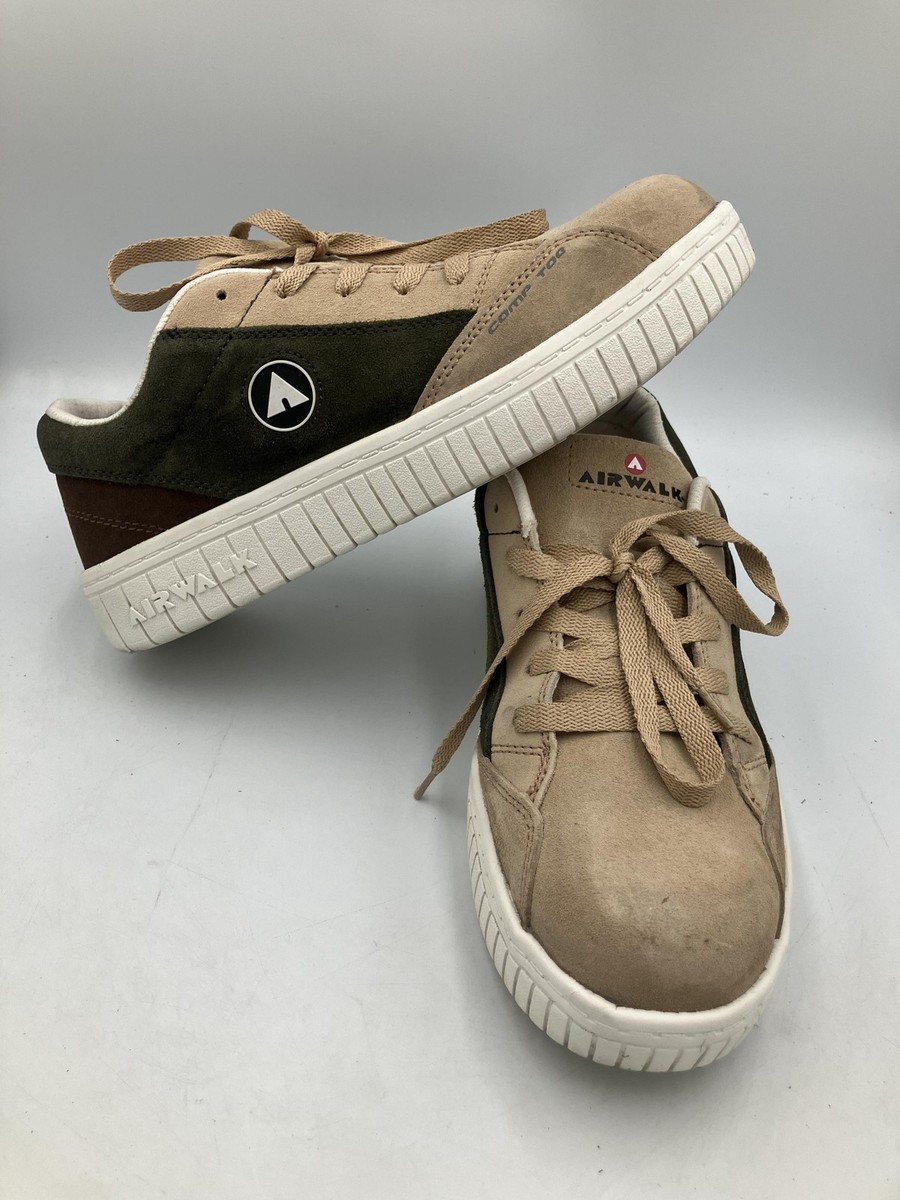 Airwalk Camino Shoes Mens Size 8 Beige Suede Comp Toe Sneakers