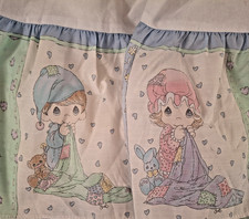 Vintage 1999 Precious Moments Sweet Dreams Crib Bed Skirt Dust Ruffle Pastel
