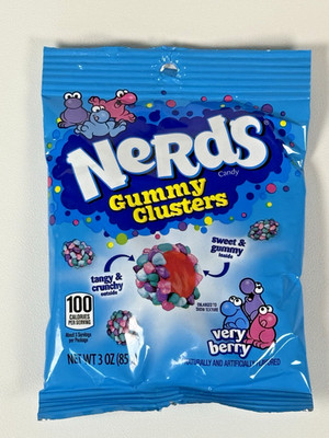 Nerds Gummy Clusters Very Berry Candy 3 oz Bag | Crunchy & Gummy