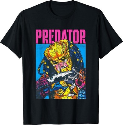 BEST! Aliens Iconic Epic Predator Retro Comic Big Chest Portrait Tee Size S-3XL