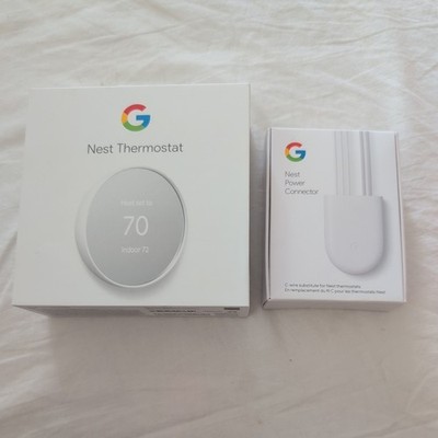 Google Nest Thermostat Programmable Smart WiFi  With Nest Power Connector 