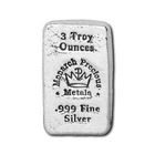 3 oz .999 Fine Silver Bar - Monarch Poured  Monarch Precious Metals