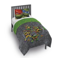 TMNT 2 Pcs Twin/Full Bedding Set for Kids - Reversible Comforter and Pillowcase