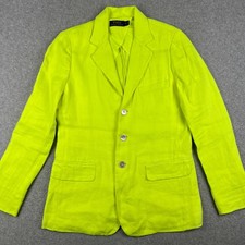 Polo Ralph Lauren 100 Linen Unstructured Sport Coat Blazer Womens 6 Yellow