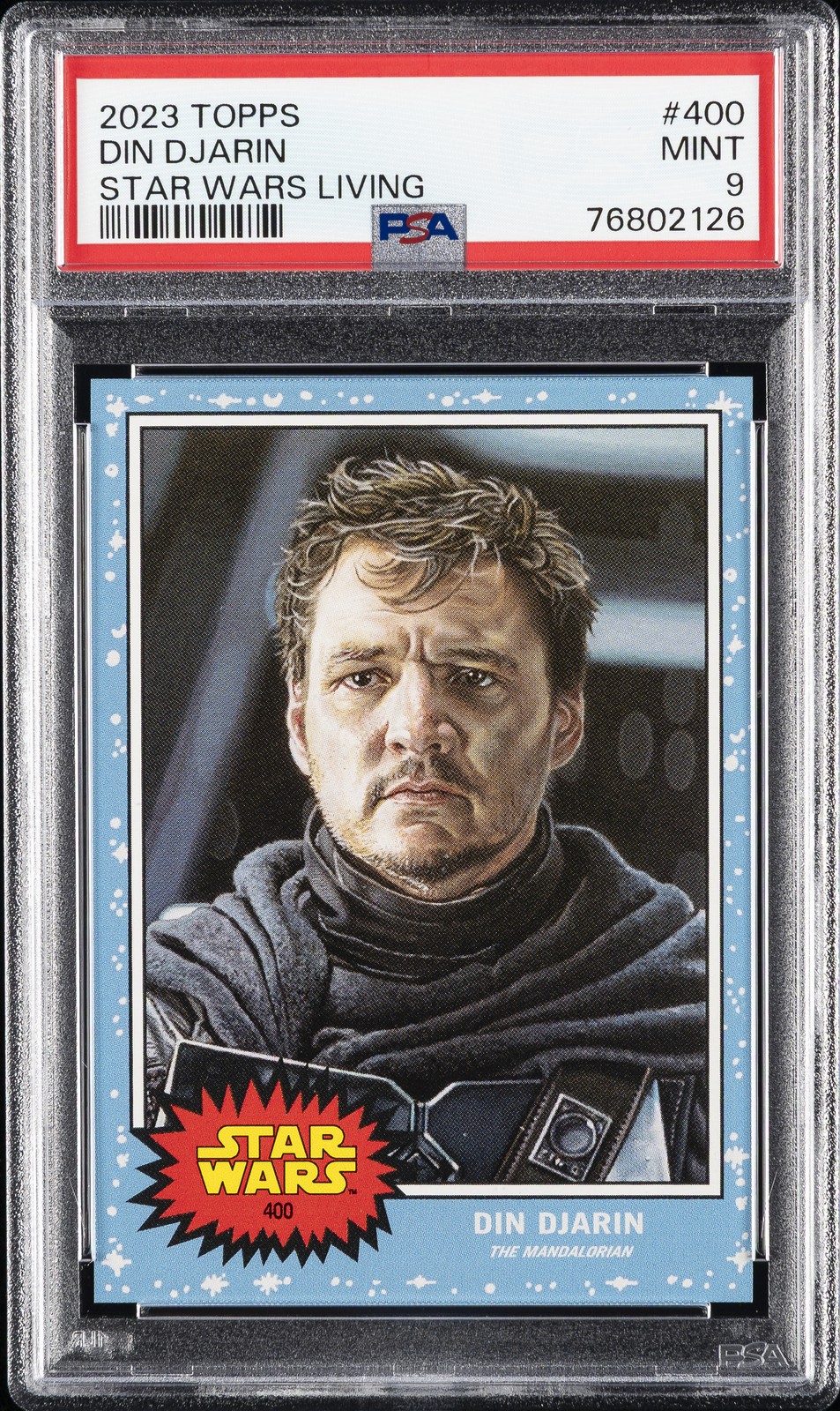2023 TOPPS STAR WARS LIVING #400 DIN DJARIN PSA 9