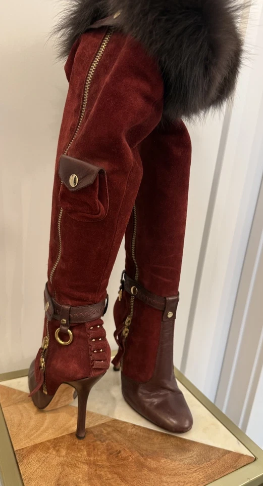 Botas rojas de gamuza y cuero DSQUARED2 talla 38 ¡¡RARAS!!! Foto 3 de 4