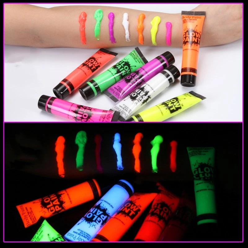 UV Glow Neon Face & Body Paint 25ml Choose Your Colour Super Bright Glow - Image 4 of 4