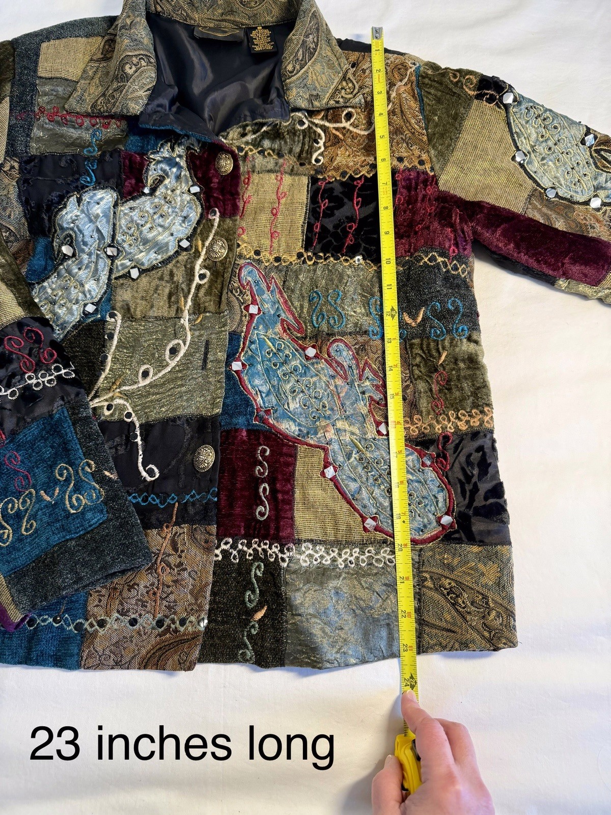 Julia Liu Multicolor Patchwork Embroidered Sequin… - image 4