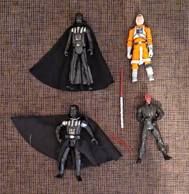 Star Wars Actionfiguren Konvolut: 2x Darth Vader, Rebel Pilot, Figur + Zubehör