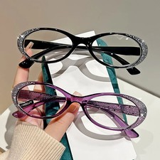 Women's Stylish Diamond Reading Glasses Trendy Far Sight Eyeglasses for Men L