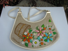 Vintage Enid Collins of Texas Castaway Jewel Canvas Tote Handbag Purse Unusual