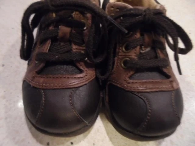 toddler boys black/brown leather Stride Rite "Tumble" shoes size 4 wide so cute! - Image 2 of 4