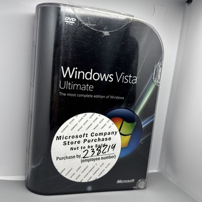 Rare Microsoft Windows Vista Ultimate Retail Box 32 & 64-bit with Key