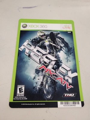 Reflex MX Versus ATV- XBOX 360 BLOCKBUSTER VIDEO BACKER CARD -NO GAME