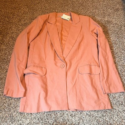 HYFVE Long Line Blazer Mauve Pink Single Button Lightweight Jacket Size S