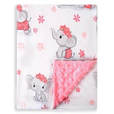 New Born Baby Girl Double Layer Fuzzy Toddler Throw Blankets Soft 1, Elephant