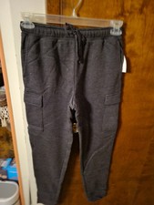 Mens New Dark Gray cargo Style Sweatpants Sz ...