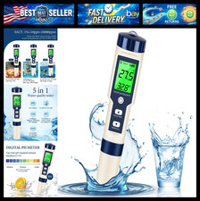 PH Meter  TDS Meter Digital Water Tester 5 in 1 Salinity Tester PH Temp EC and