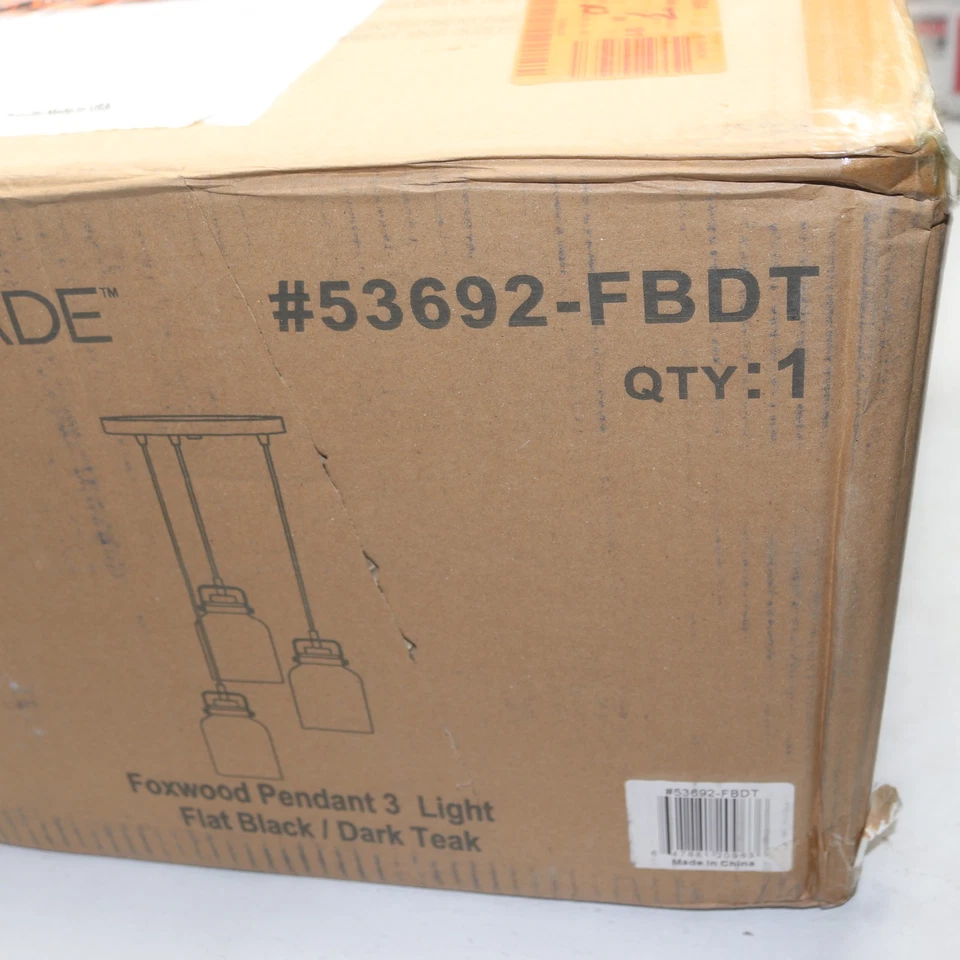 Colgante industrial de madera de zorro hecho a mano 3 luces 180 vatios totales 53692-FBDT Foto 2 de 4