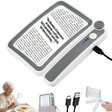 Rechargeable Magnifying Glass Full Page Book Magnifier for Seniors Elderly
