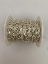 925 Sterling Silver Flat Long Cable Chain 2.8 5.7 mm - 1 Foot