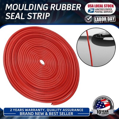 U-Shape Seal Car Rubber Noise Inslation Guard Trim Red Color No need for glue