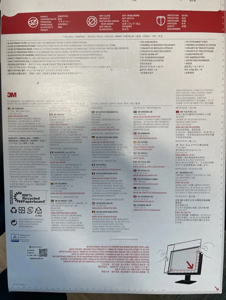 3M 23.6 in. Blackout frameless privacy filter for widescreen lcd monitor, 16 - 9 - Image 3 of 4